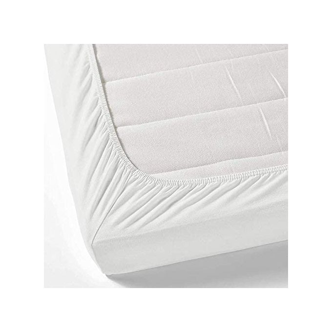 Drap Housse de lit blanc avec bande doux+1 Taie d'oreiller 190x90cm(seule place)
