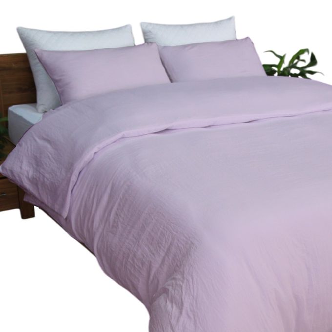 DWIRTY Housse de couette Rose +2 taies d’oreiller (Deux places) 240x260 cm