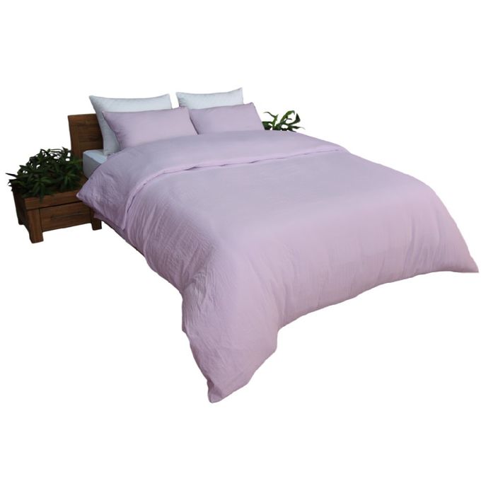 DWIRTY Housse de couette Rose +2 taies d’oreiller (Deux places) 240x260 cm