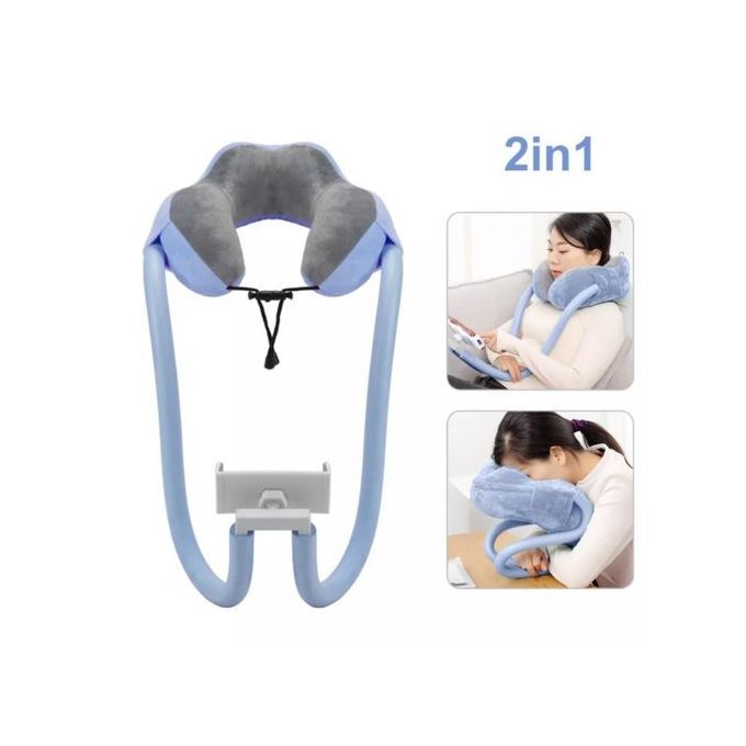 Support de téléphone portable de voyage réglable pour dormir et se reposer(bleu)