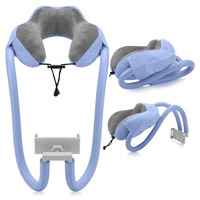 Support de téléphone portable de voyage réglable pour dormir et se reposer(bleu)